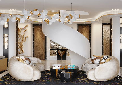 Contemporary interior living space